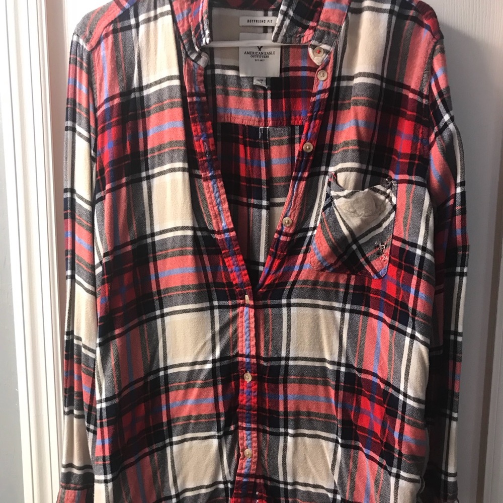 Floral American eagle button down long sleeve